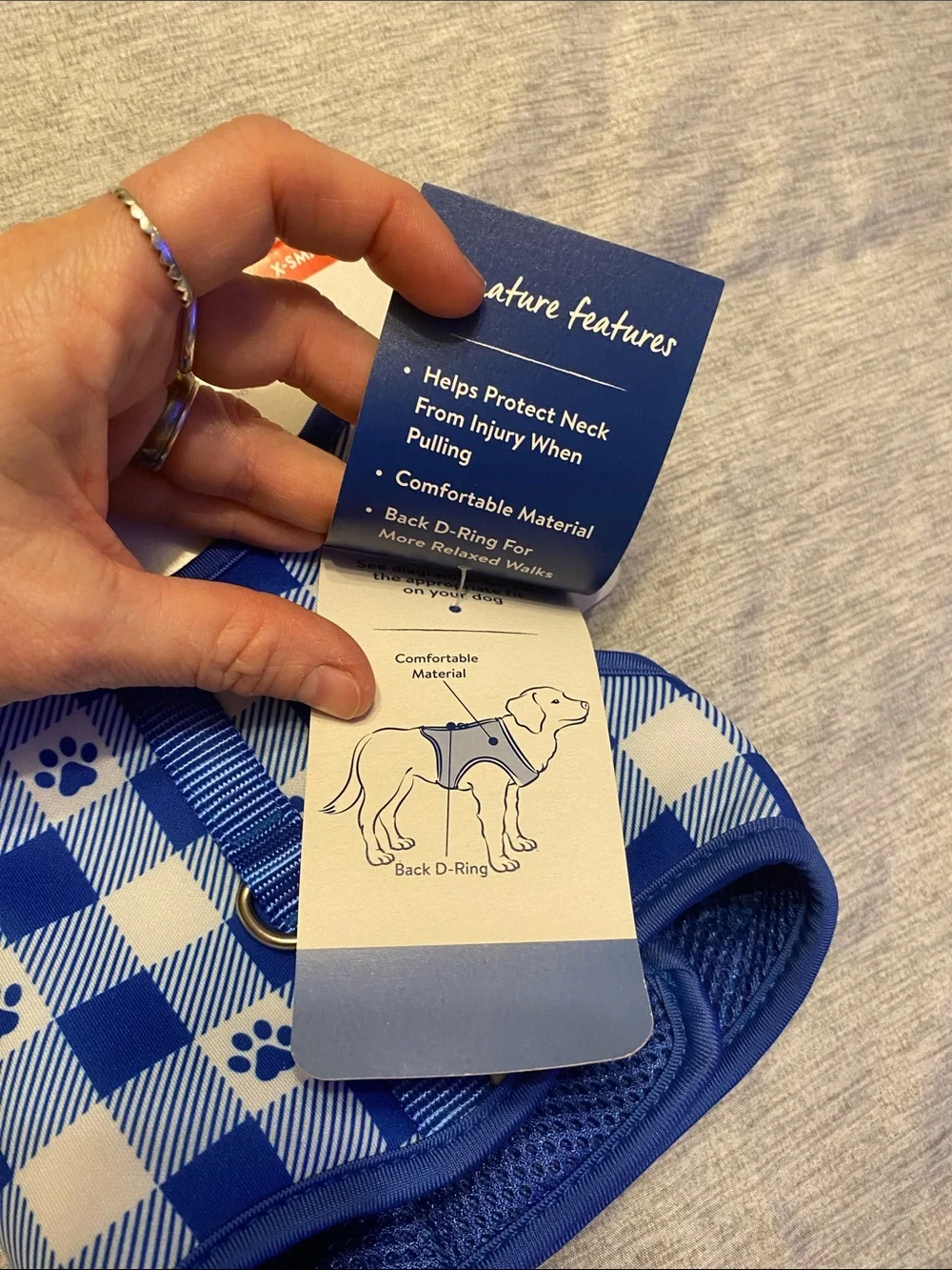 Top-Paw Fashion Comfort Vest Harness Size XS Blue and White NEW
